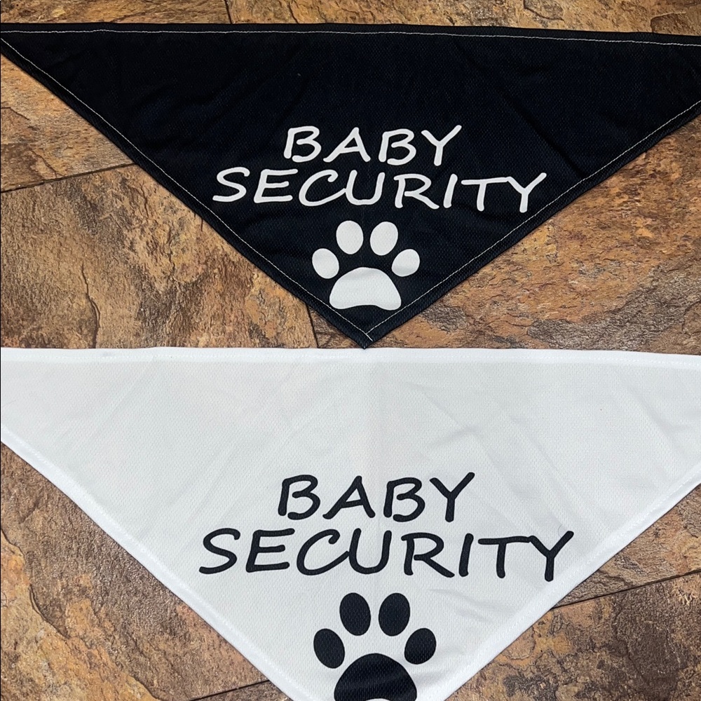 Dog Baby Security Bandanas in Black and White